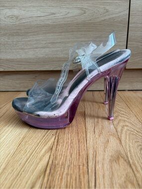 Well worn exotic dance shoe.